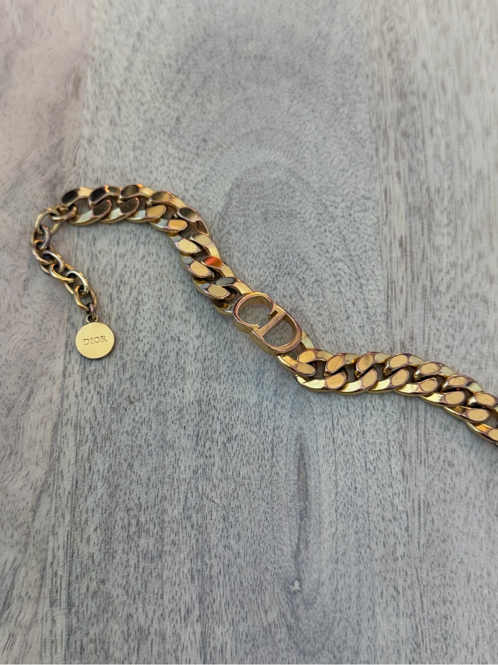 Authentic Dior CD Logo Chain Bracelet Gold Tone Danseuse Etoile - Picture 4 of 7